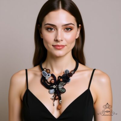 Conjunto de Colar, Brinco soutache